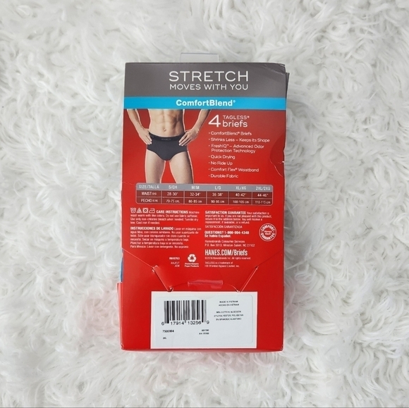 HANES TAGLESS STRETCH COTTON KNIT BRIEFS. 2 - 4 pack. Size 2XL. New in B… - Picture 4 of 5